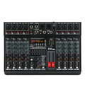 Bluetooth USB MP3 mixing console with multiple channels and effects controls for audio professionals