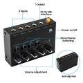 DC 5V microphone guitar keyboard mixer with four inputs, volume control, and USB interface