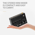 Compact VMIDirect DC 5V microphone guitar keyboard mixer ideal for easy portability and sound mixing