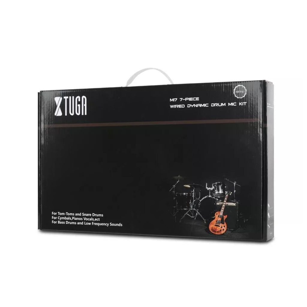 Dynamic drum mic kit packaging featuring seven wired microphones for drums and vocals