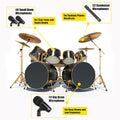 Dynamic drum mic kit includes four small drum mics and one big drum microphone for complete drum setups
