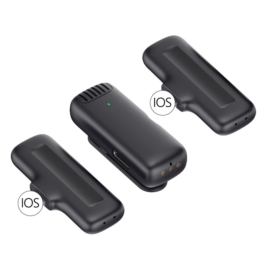 XTUGA J13 wireless microphone for iPhone and Android with dual transmitters for clear audio recording