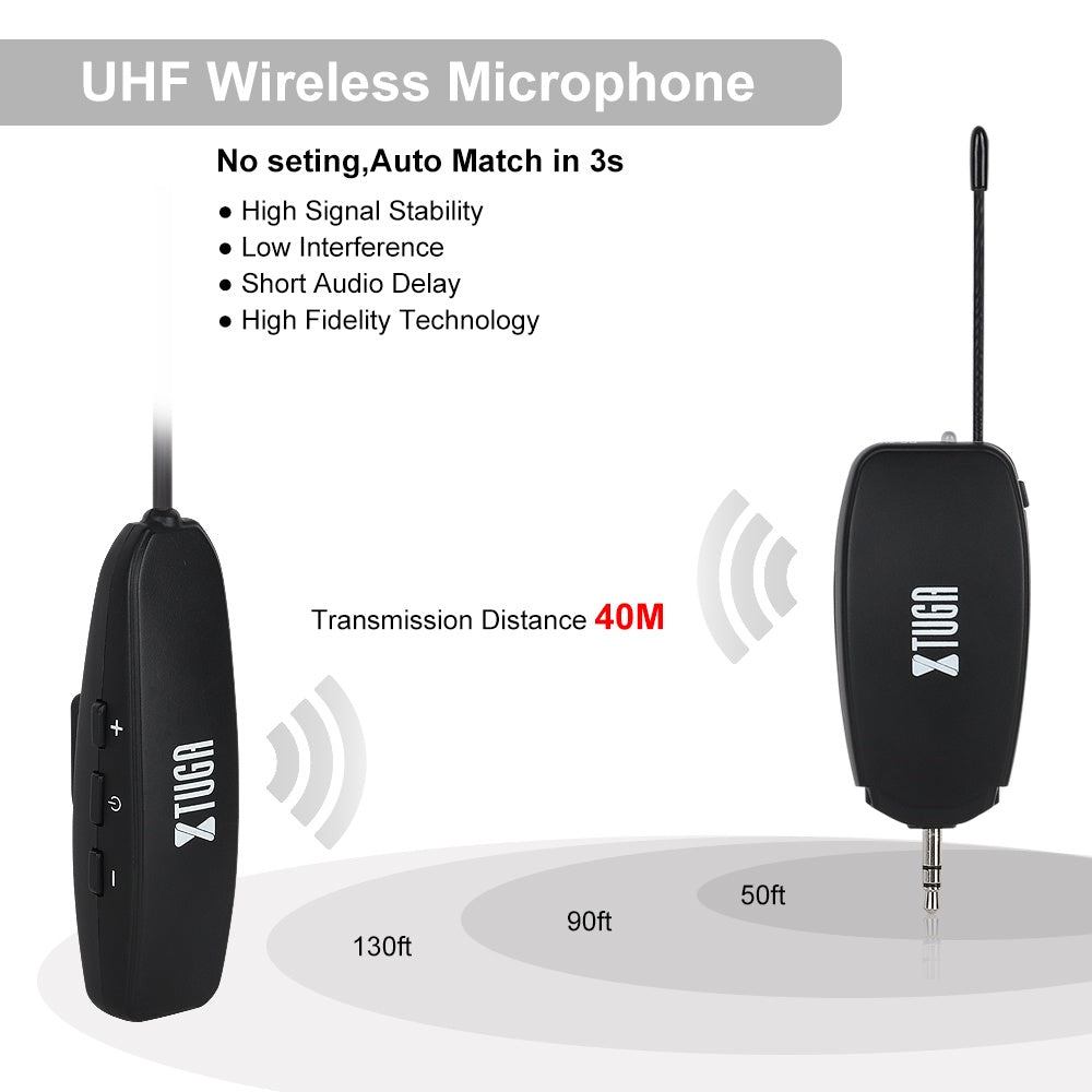 XTUGA KX247 UHF lapel mic for camera with compact design and accessories for high-quality audio recording