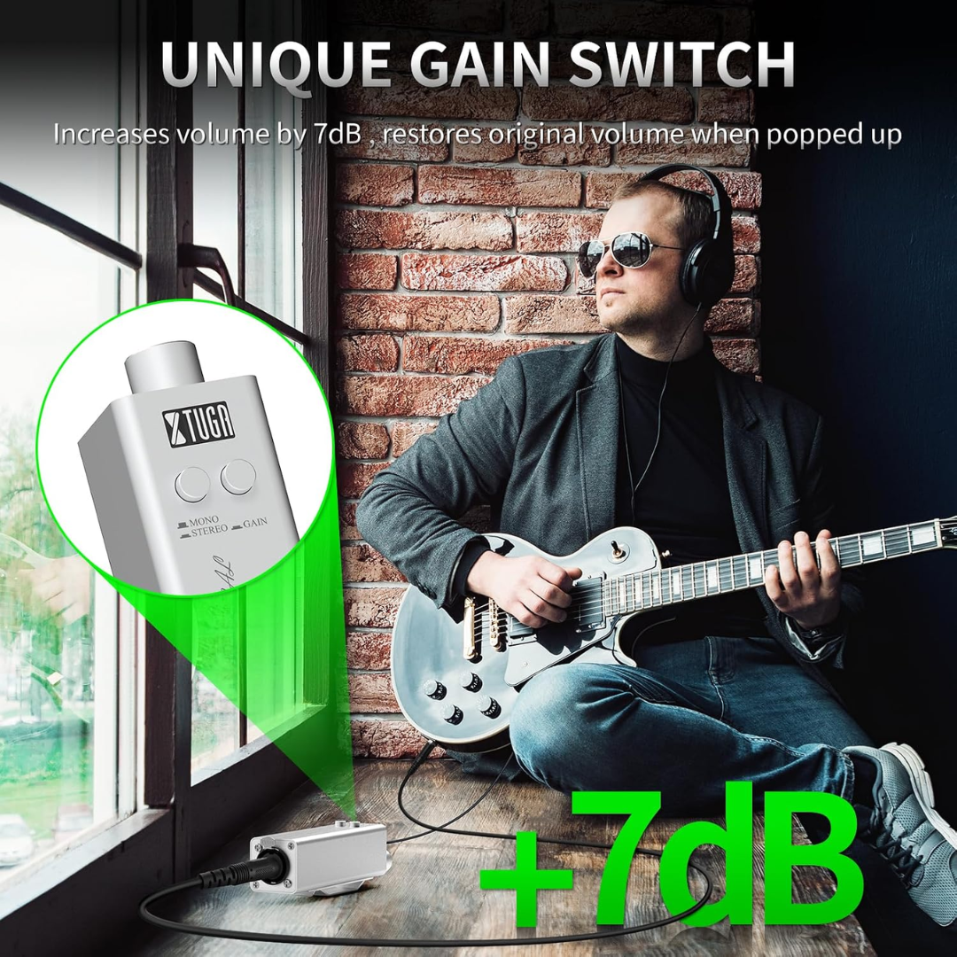 Xtuga LSY-20 Ultra-Compact Personal In-Ear Monitor Amplifier with unique gain switch for volume control