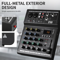 XTUGA N4 4-Channel Professional Audio Mixer with full-metal exterior and intuitive controls