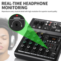 XTUGA N4 4-Channel Professional Audio Mixer with real-time headphone monitoring and high-resolution sound