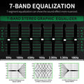XTUGA OM4 sound mixing console showcasing a 7-band equalization setup for precise audio control