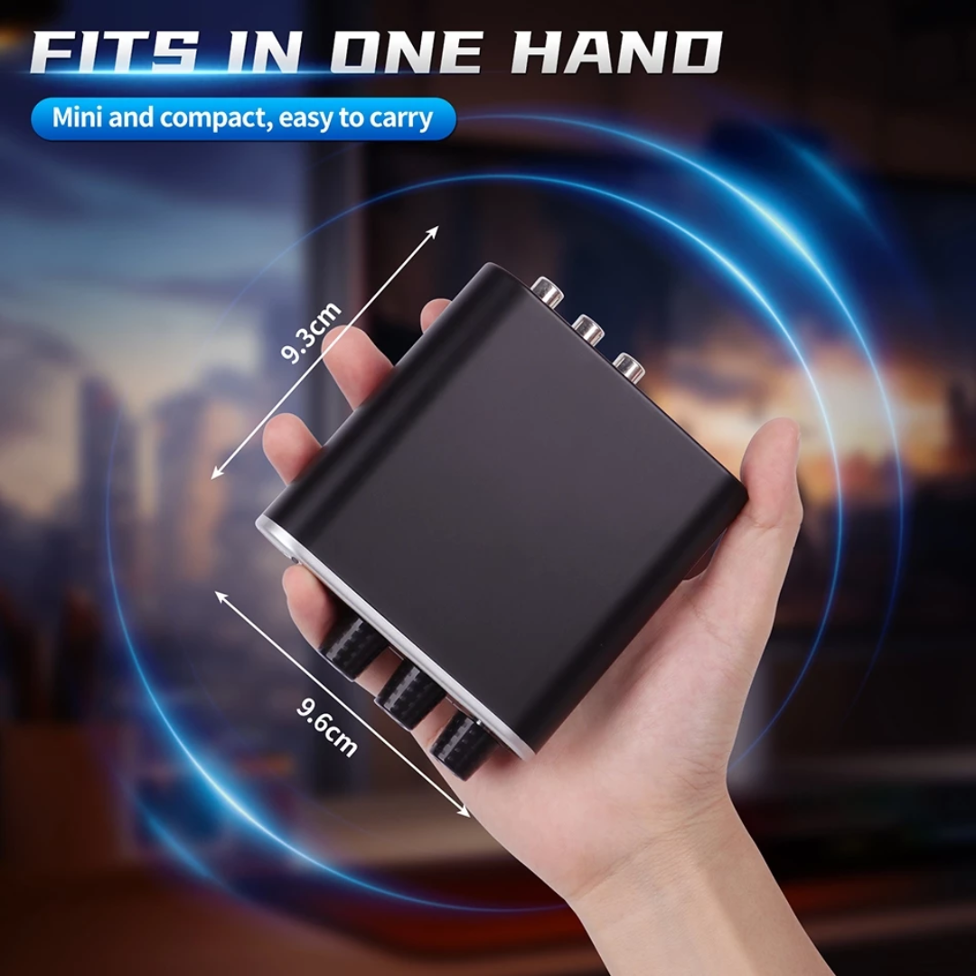 Compact XTUGA PH-3 Audio Interface & Sound Card fits in one hand, perfect for easy transport