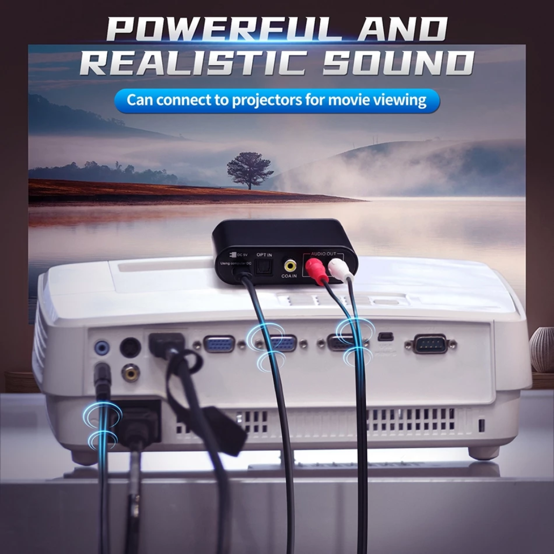 XTUGA PH-3 Audio Interface & Sound Card connected to projector for powerful sound