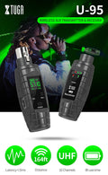 XTUGA U-95 guitar wireless system with low latency, 164ft range, and 8-hour battery life for performers