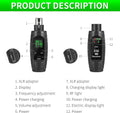 XTUGA U-95 guitar wireless system showcasing XLR transmitter and receiver with display and volume controls