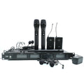 SK4000Plus MUHF wireless microphone system with dual handheld mics and bodypack transmitters for clear audio.