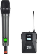 UHF wireless microphone system featuring handheld mic and bodypack transmitter