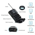 UHF wireless microphone system with large LCD display and energy-saving features