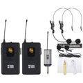 XTUGA UML200 wireless microphone system with dual transmitters, headsets, and receiver for clear audio recording