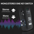 Mono wireless in ear monitor system transmitter with stereo and mono switch options for guitars and audio devices