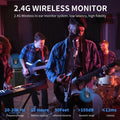 2.4G wireless in ear monitor system for musicians with low latency and high fidelity features