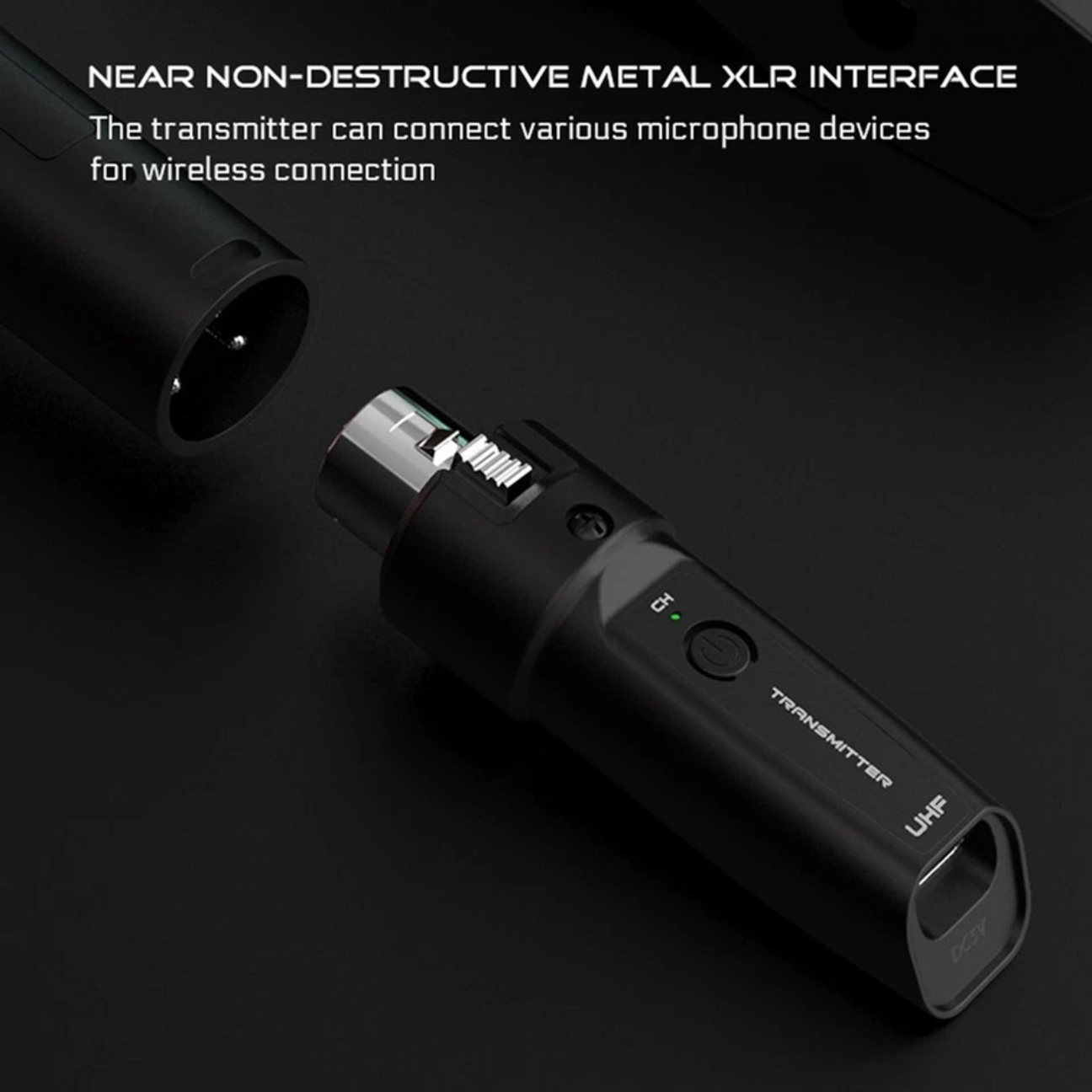 VMIDirect Wireless Microphone System Transmitter with Metal XLR Interface for seamless connectivity