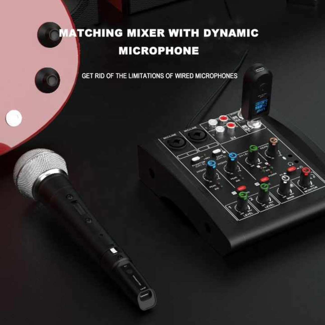 Matching mixer with dynamic microphone for seamless use with a Wireless Microphone System