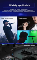 Wireless Microphone System suitable for stage performance, vocal concerts, and recording studios