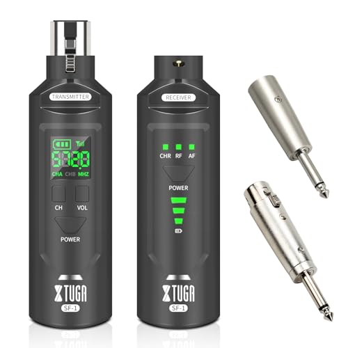 Wireless XLR transmitter and receiver kit with digital display for high-quality audio transmission