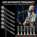 Wireless XLR transmitter and receiver kit with multiple microphones for live performances
