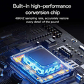 Close-up of the XTUGA WX70 Professional 2.4G Wireless Microphone System's high-performance conversion chip