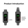 XTUGA WX70 Professional 2.4G Wireless Microphone System with volume control and power switch