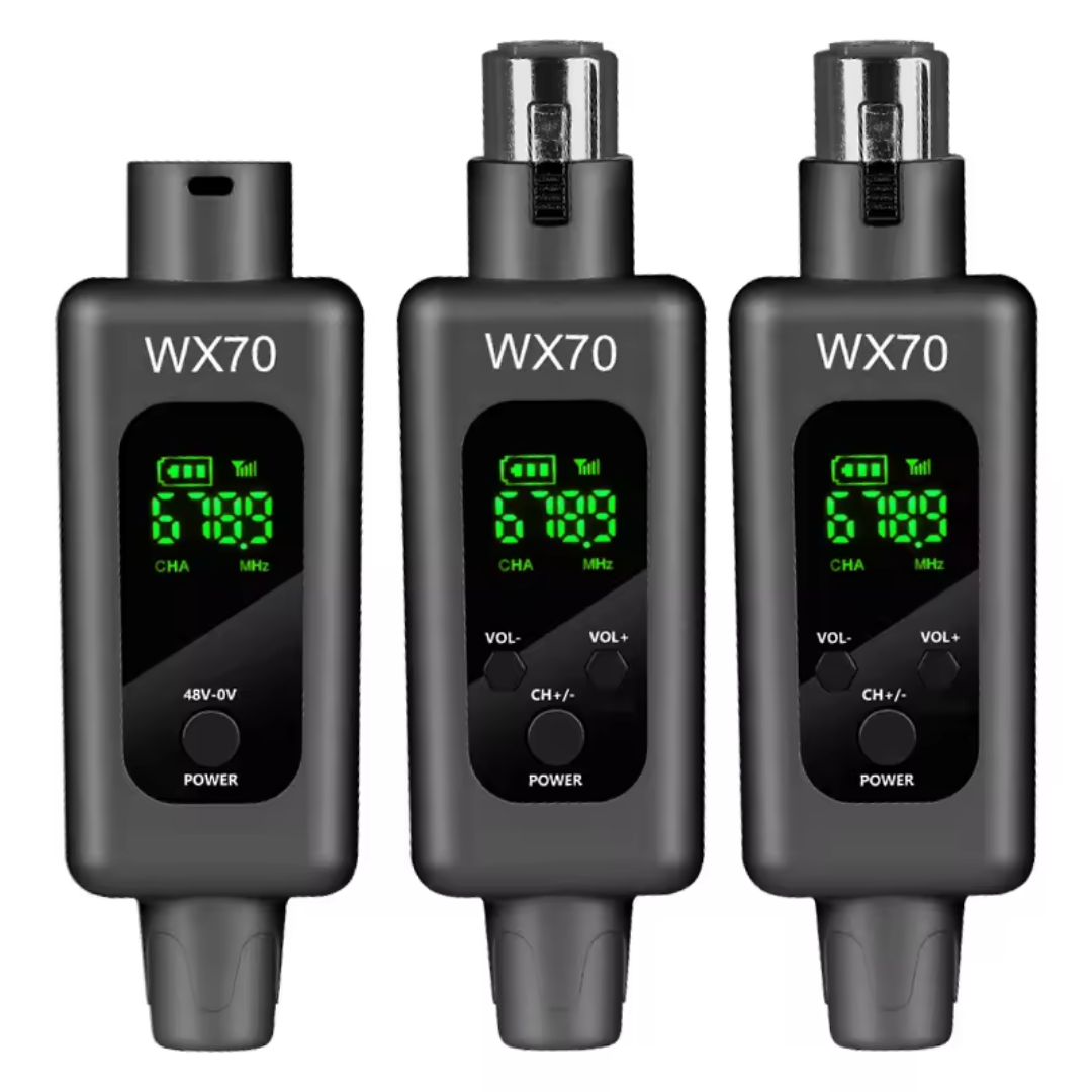 XTUGA WX70 Professional 2.4G Wireless Microphone System with LED display and adjustable settings
