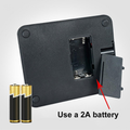 Back view of XTUGA XS200 desktop microphone showing battery compartment for 2A batteries