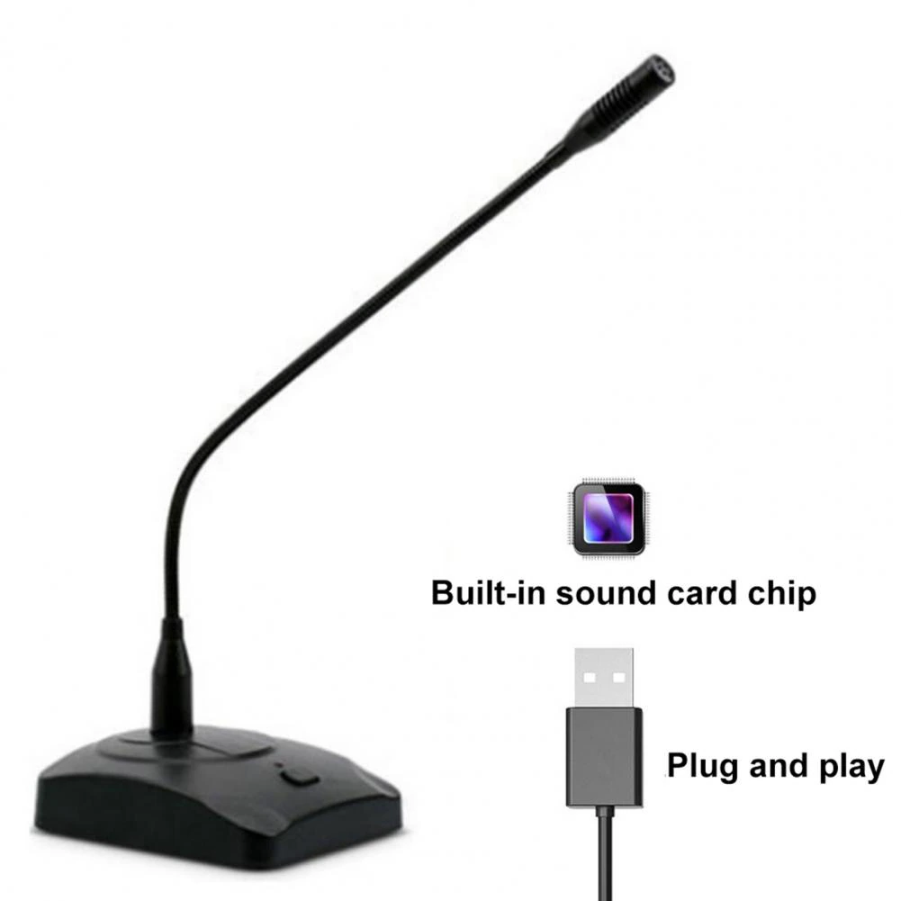 XTUGA XS200 desktop microphone with gooseneck design and plug-and-play USB connection for easy use