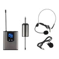 XTUGA A1 headset mic wireless system with bodypack transmitter quarter inch plug headband headset and lavalier mic