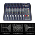 XTUGA CT120 audio mixer with phantom power 12 channel tabletop mixer with faders and EQ