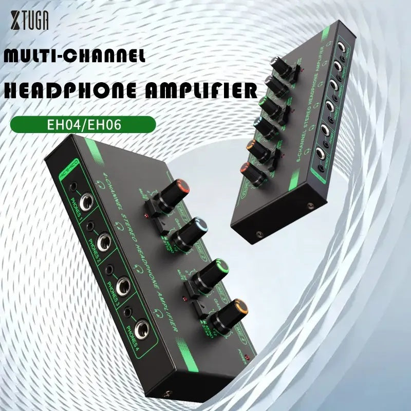 VMIDirect XTUGA EH04 EH06 Professional Monitor Splitter multi channel headphone amplifier with six volume knobs and jacks