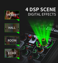 XTUGA XU3 mini audio interface with 4 DSP scene digital effects options: Plate, Hall, Room, and Echo