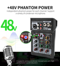 XTUGA XU3 mini audio interface with phantom power and multiple input options for professional sound mixing