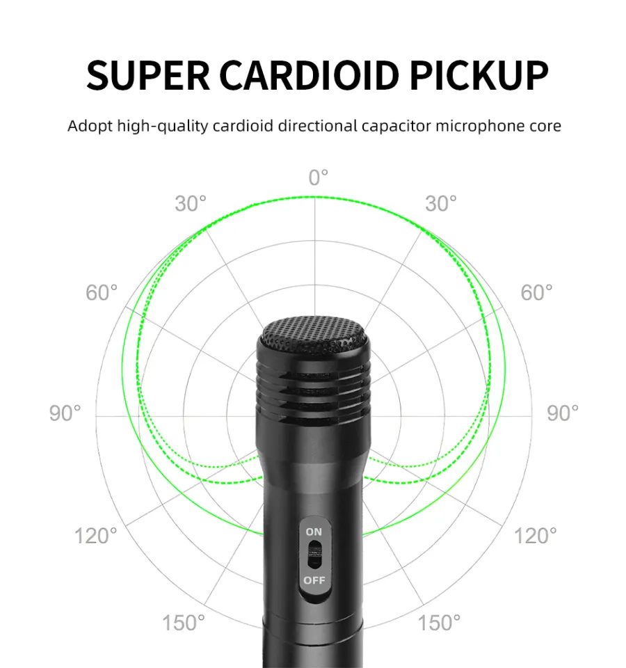 Cardioid pencil microphone XLR set on a tripod stand for studio recording