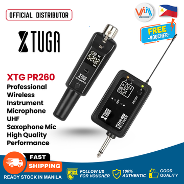 XTUGA PR260 Professional Wireless Saxophone Microphone UHF Instrument Mic for Stage and Live Shows