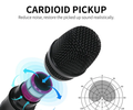 Professional UHF wireless microphone system with cardioid pickup for realistic sound capture and noise reduction