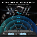 Professional UHF wireless microphone system with long transmission range and three handheld microphones
