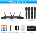 Professional UHF wireless microphone system with receiver and four transmitters included