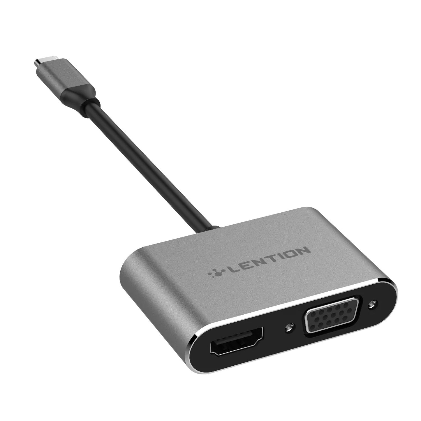 LENTION C51s USB-C to HDMI&VGA Adapter Up to 4K/30Hz HDMI Output USB Hub Converter cable Type C hub for Macbook Pro USB to HDMI Cable Converter Multiport for Macbook window Cable Adapter Docking Station Computer usb converter  USB Type to VGA VMI Direct