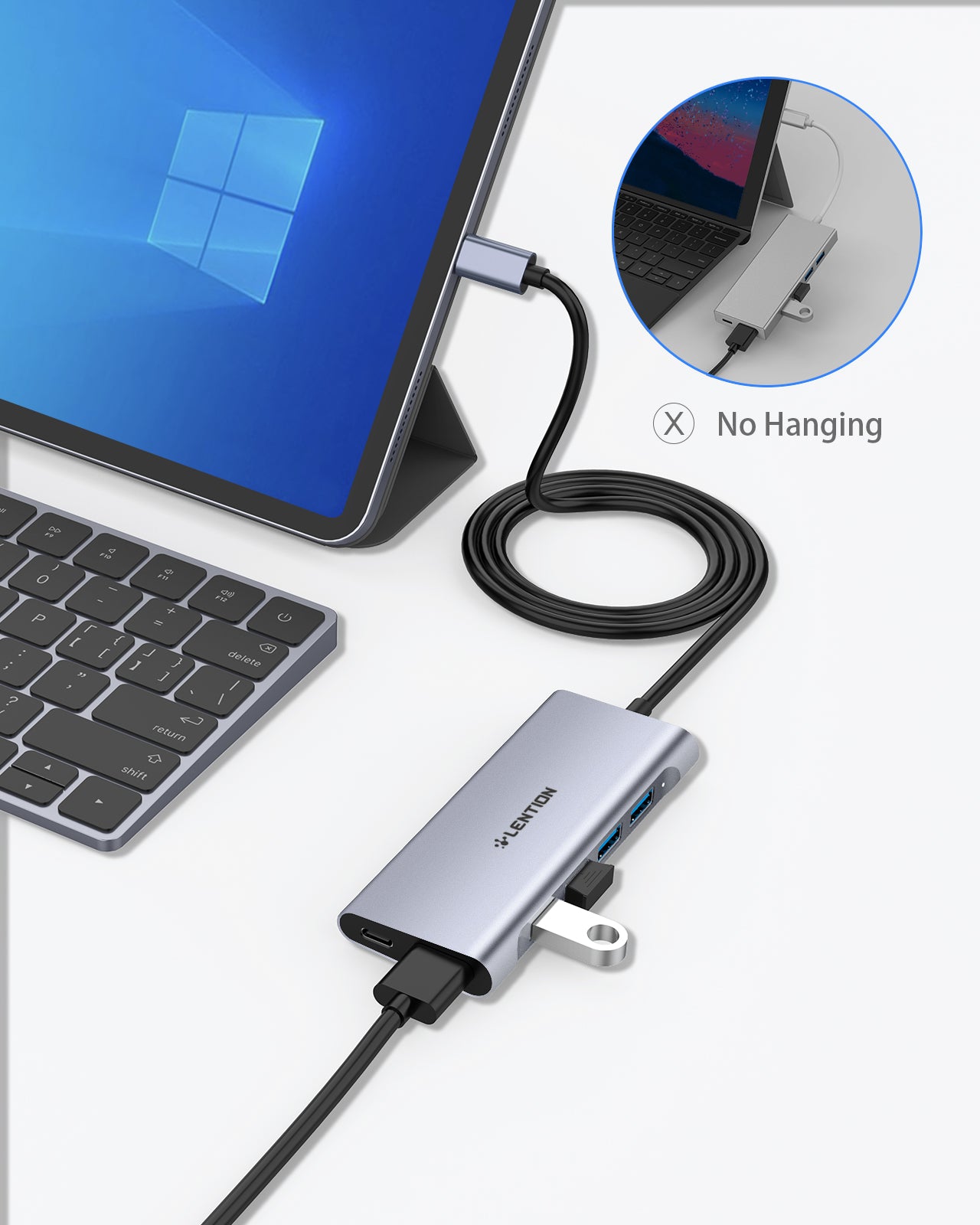 LENTION C35 USB-C Hub to HDMI USB Hub Docking Station Type C Multiport USB Adapter RJ45 Card Reader for ASUS ZenBook3 ZenBook Pro Surface Book2 Go Chromebook Pixelbook Huawei Matebook Lenovo Yoga 930 /920 /910/720 iPad Pro 2018/2020/2021/2021 M1 iPad Air