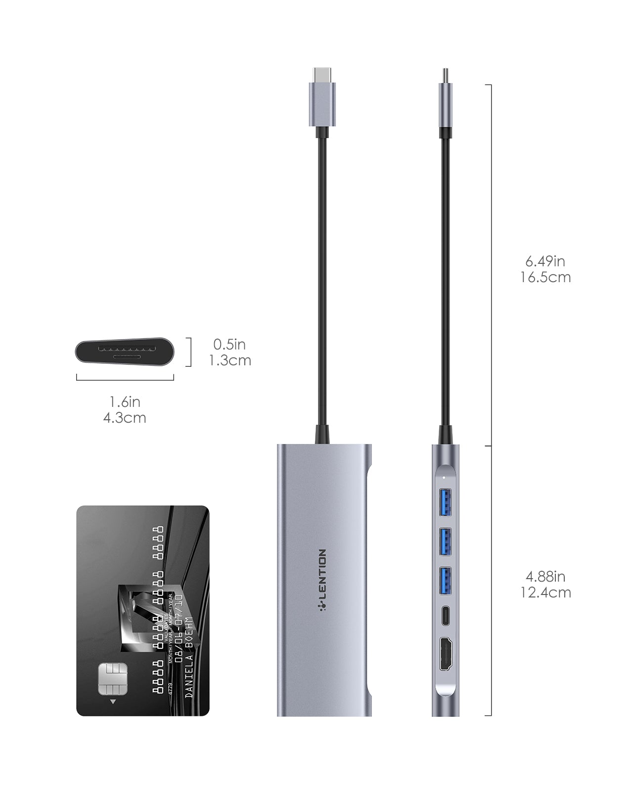 LENTION C36B 7-in-1 USB Hub Splitter Sailing Series Adapter 4K HDMI Multiport USB TypeC RJ45 LAN Docking Station Memory SD Card Reader for Go Chromebook PixelBook Huawei MateBook Lenovo Yoga 930/920/910/720 /New MacBook Air ProMacBook Laptop Computer-VMI