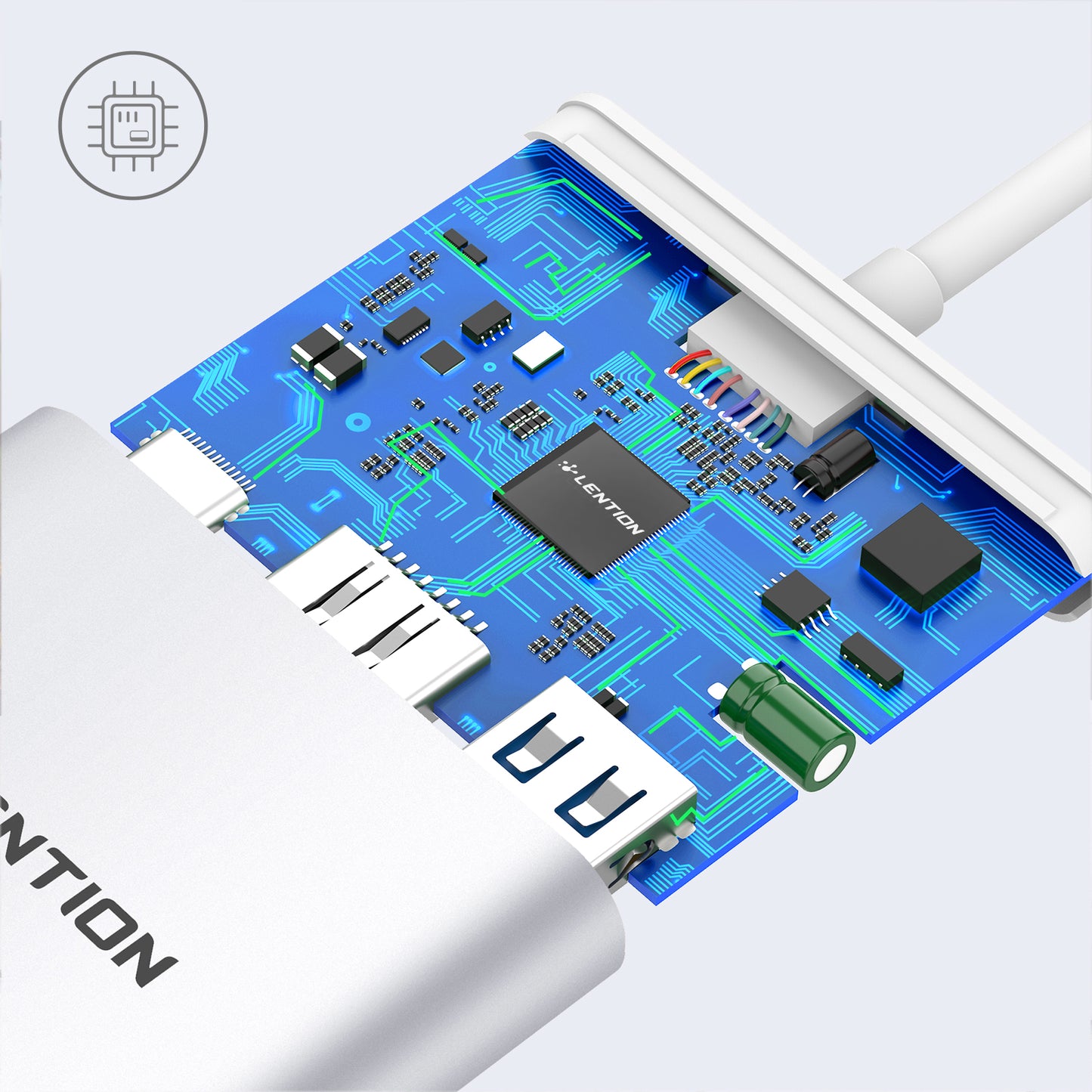 LENTION C14 3-In-1 USB Hub HDMI Port(4K 30Hz) + USB-A 3.0 Port + PD3.0(100W) Superior Series Adapter