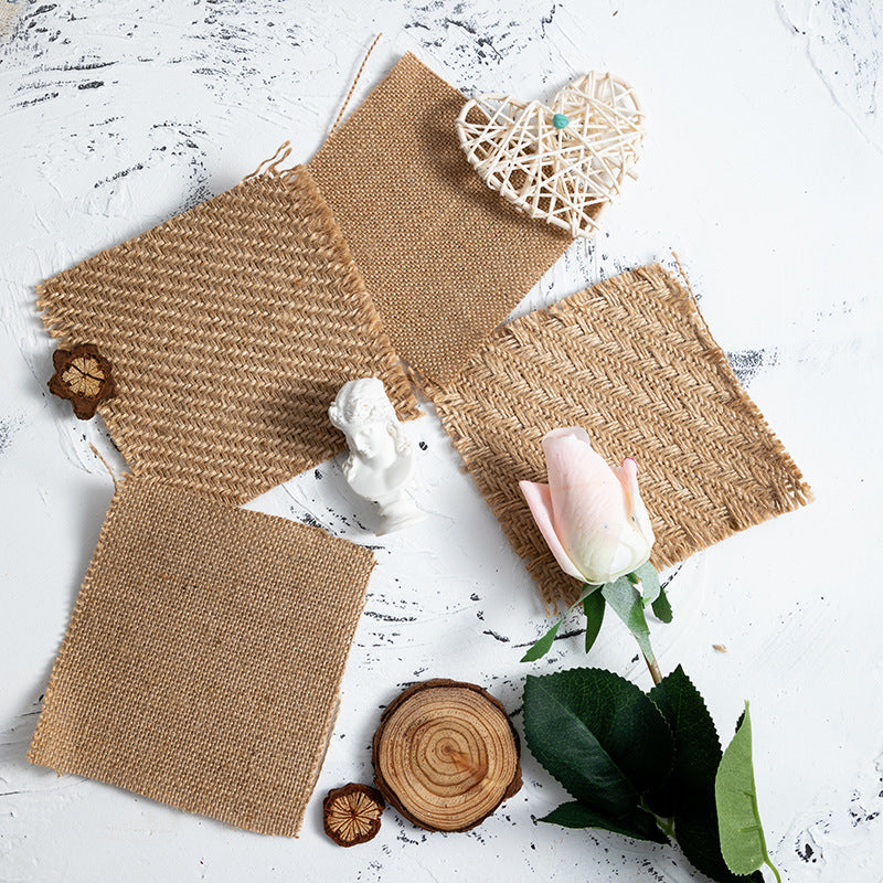 Retro Linen Mat Photo Props for Photography (12*12cm)