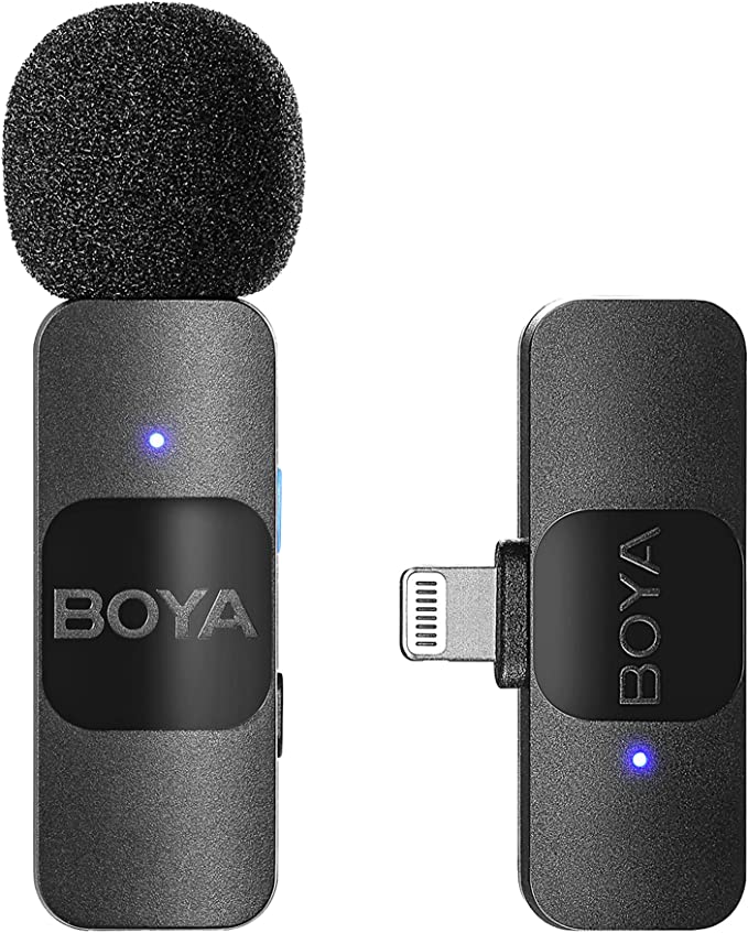 BOYA V1 V2 V10 V20  BY-V Series Mini Wireless Lavalier Microphone Ultracompact Wireless Microphone System for iOS and Type C Devices