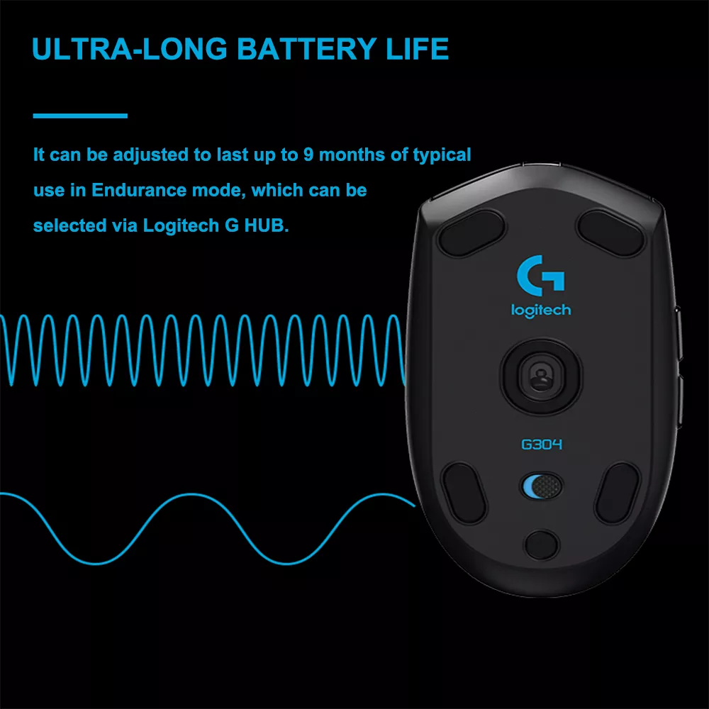 Logitech G304 Lightspeed Wireless Gaming Mouse, Hero Sensor
