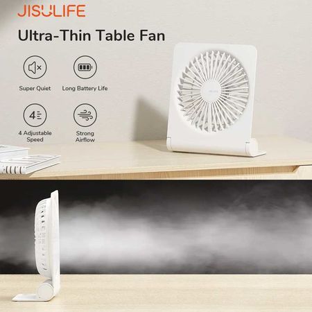 JISULIFE FA28a Small Desk Fan Portable USB Rechargeable Fan Mini Fan with 2000mAh Battery Portable Mini Fan Adjustable