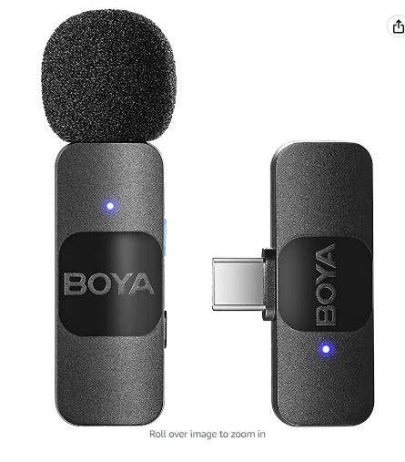 Boya V10 Ultracompact 2.4GHz Wireless Microphone System 1 Transmitter and 1 Receiver  Mic